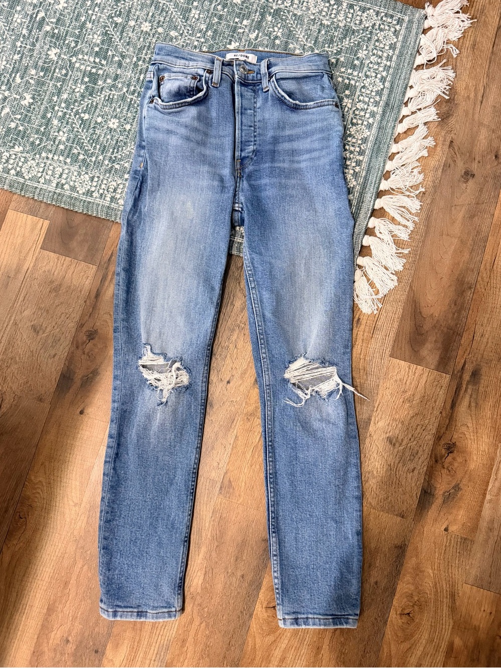 Re/Done 90's High Rise Ankle Crop Jeans Size 25